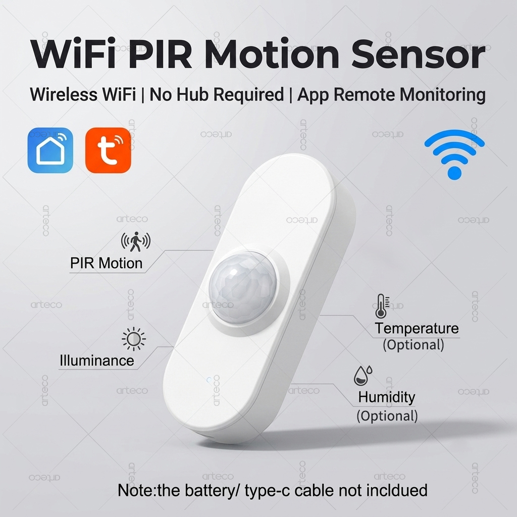 Smart Home Wiser - Tuya WiFi PIR モーション明度スマートセンサー オプションの温度湿度センサー 赤外線人感検知器