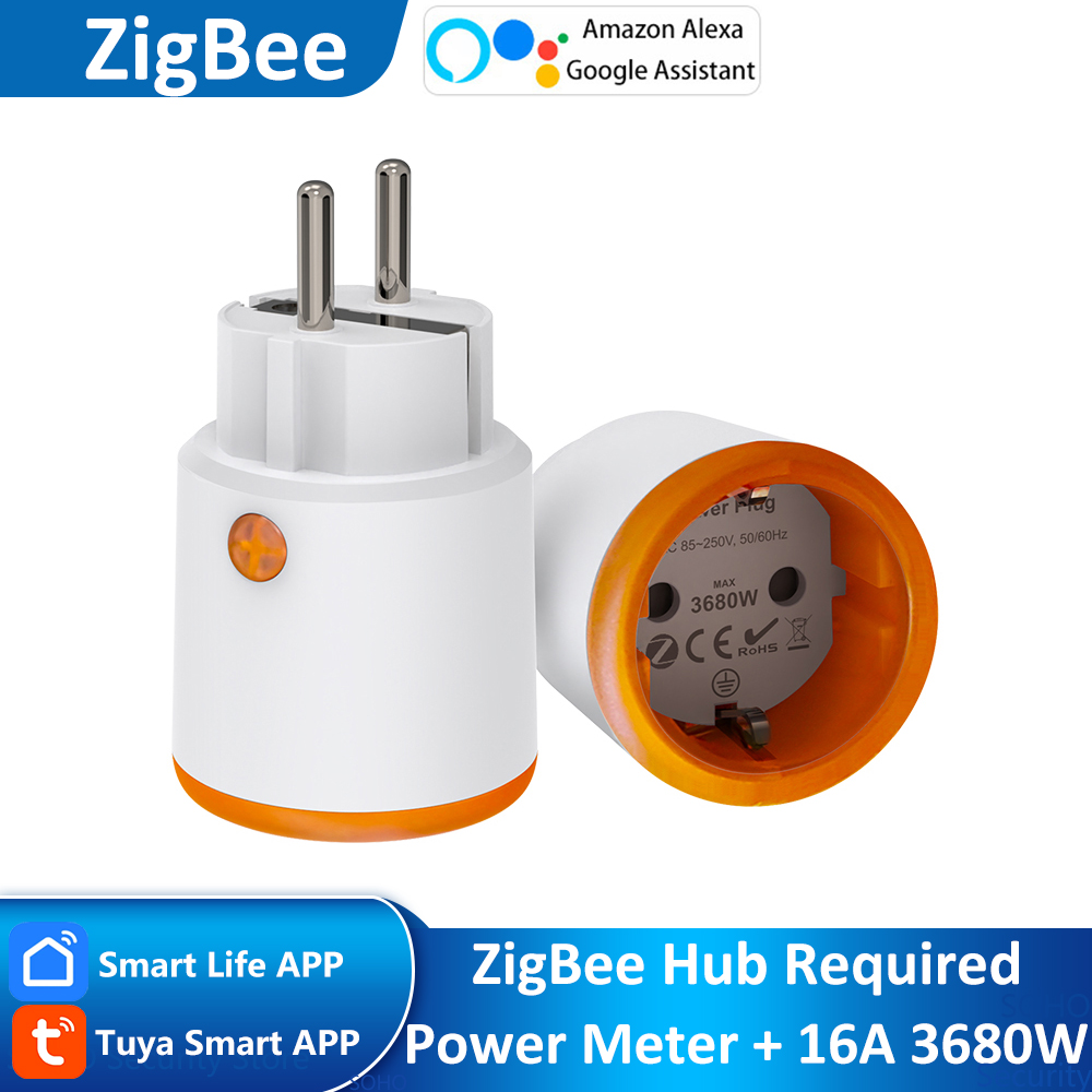 Smart Home Wiser - Zigbee-インテリジェントホームパワーモニタリングプラグ,Alexa, Google, Home Assistant,Smartthings Hub, 16A,