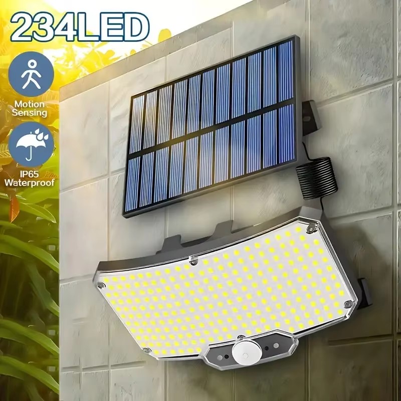 Motion Sensor Light - 234LED ソーラー屋外ライト モーションセンサー 超高輝度 リモートウォールフラッドランプ セキュリティ防水