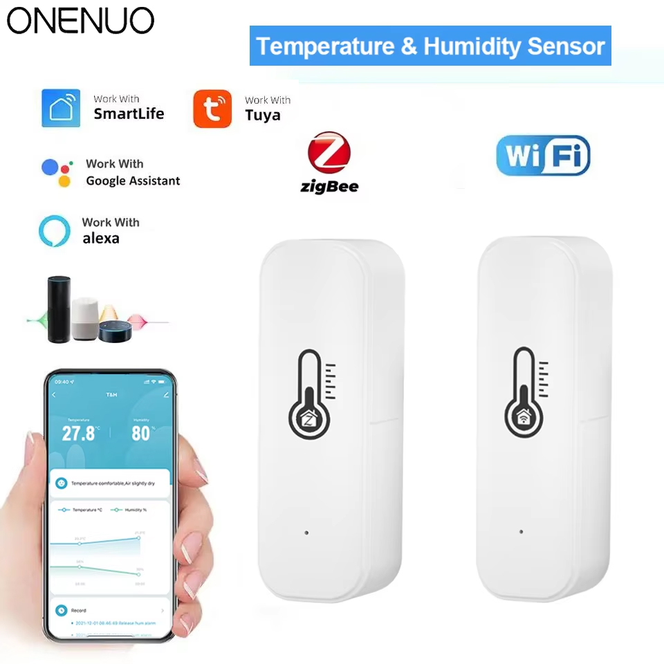 Smart Home Or Smart Home - Tuya Zigbee または WiFi 温度湿度センサーホーム接続温度計スマートライフ Alexa