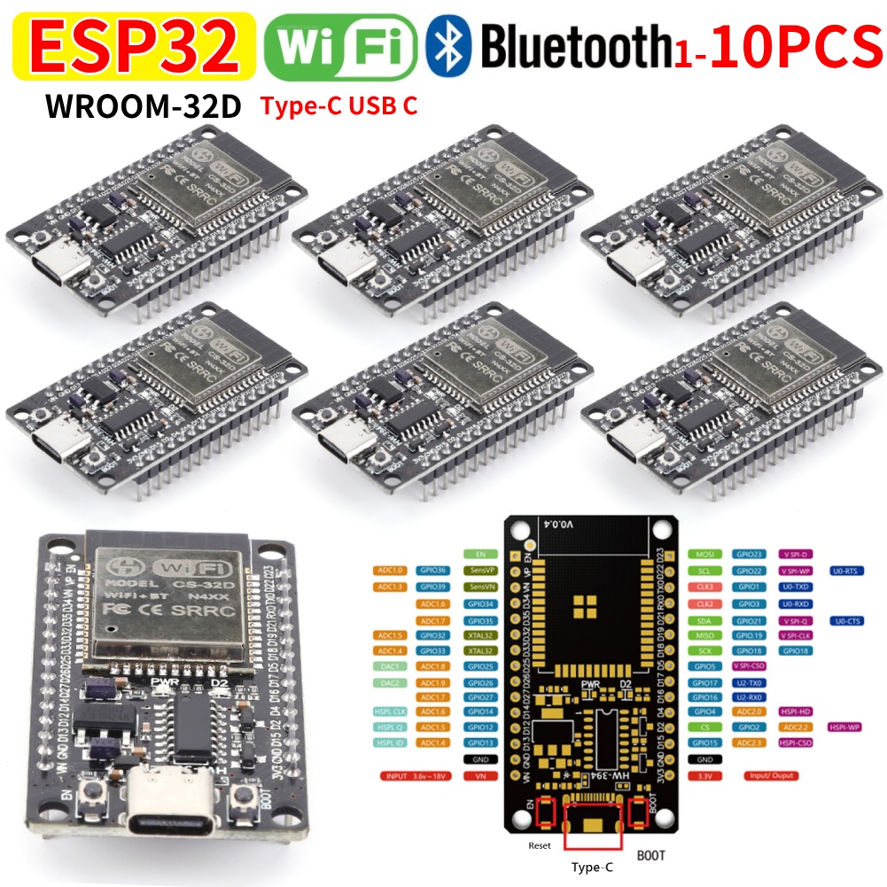 Smart Home Certification - 開発ボードモジュール WiFi+Bluetooth 対応 ESP32 WROOM-32D 開発ボード