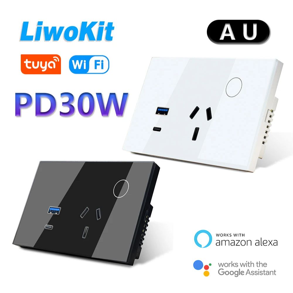 Smart Home Or Smart Home - LiwoKit AU Tuya Wifi壁コンセント スマートWIFIプラグ USB