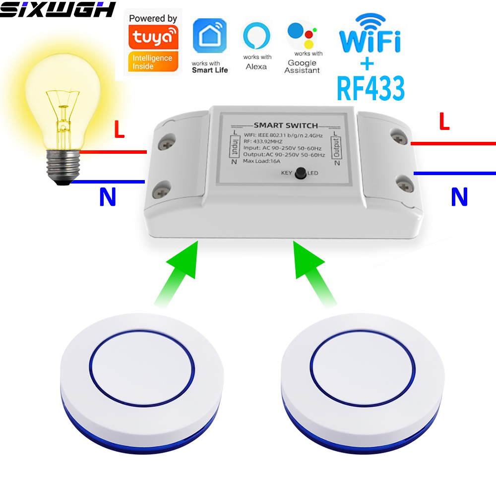 Smart Home Proxmox - 16A WiFi Tuya スマートスイッチ ワイヤレスリモコンタイマースイッチ 互換性のあるスマートライフアプリ