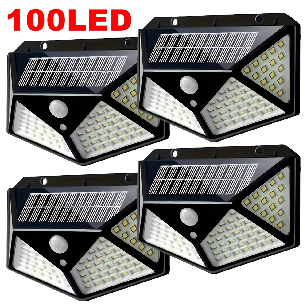 Motion Sensor Light - 100LED屋外ソーラーガーデンライト、屋外モーションセンサーライト、防水ソーラーウォールランプ（庭、フェンス、庭園、通路、階段用）