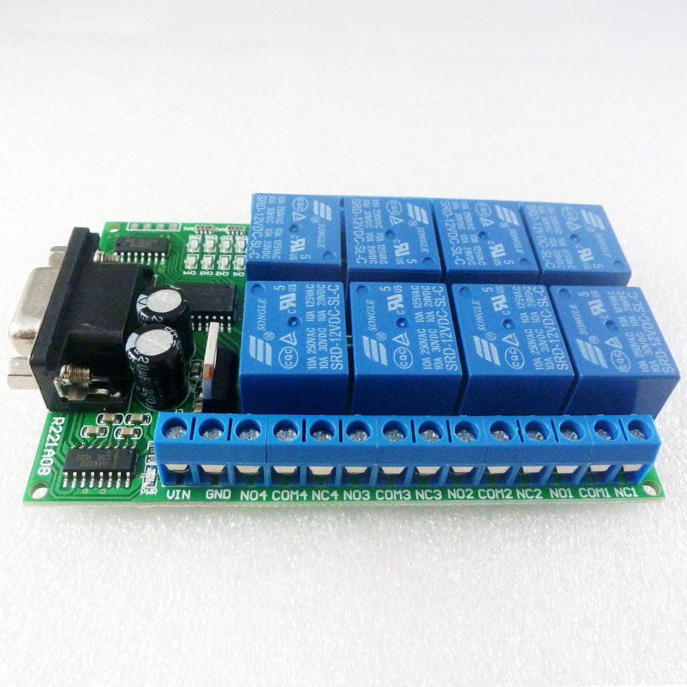 Smart Home With Plc - 8チャンネルDC12V RS232リレーボードPC USB UART DB9リモートコントロールスイッチ（PLC、スマートホーム、ガレージドア、カーアラーム、農場用モーター用）