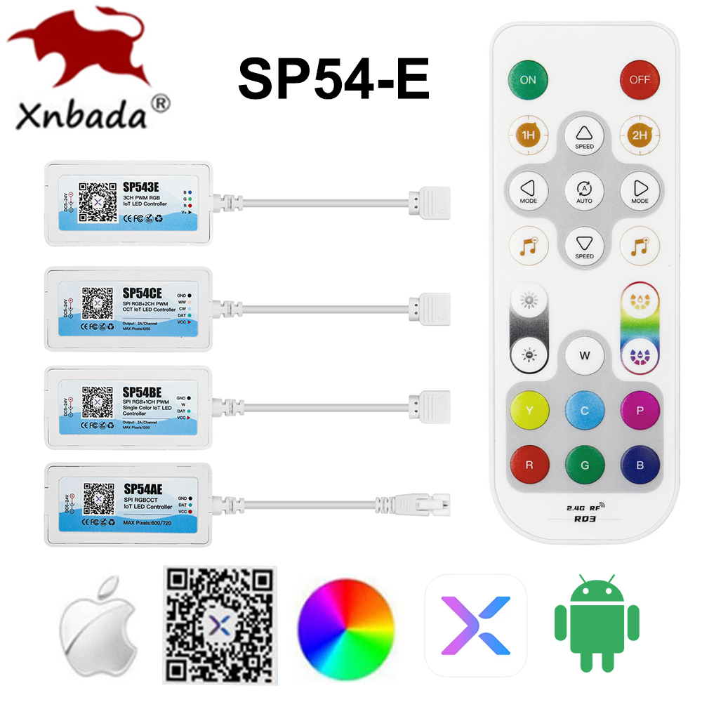 Alexa Compatible Bulb - LEDライトストリップコントローラー,Wifi,Bluetooth,sk6812,ws2814,5050,rgb,rgbw,照明,alexa,Google Home,ws2812b,ws2811,5-24v