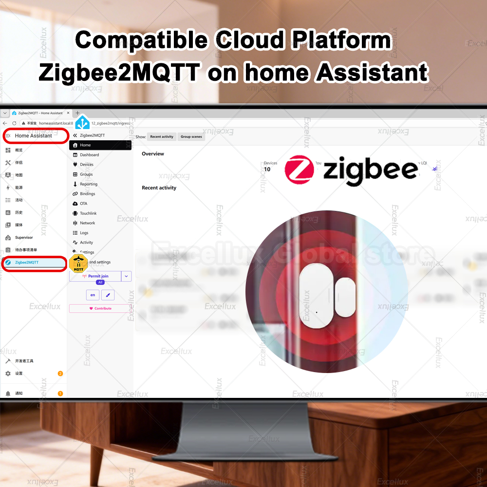Zigbee 3.0 ドア窓センサー輝度/振動センサースマー - Smart Home Certification のレビューと価格