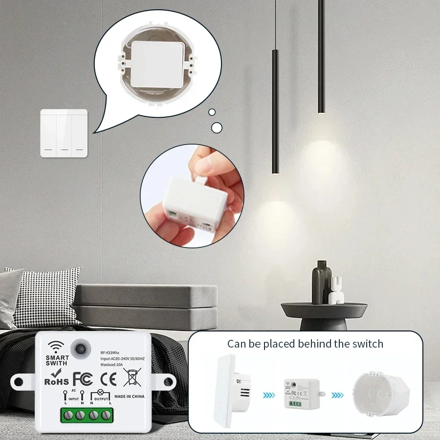 RF 433MHz ワイヤレスリモートコントロールスイッチス - Smart Home Simple のレビューと価格