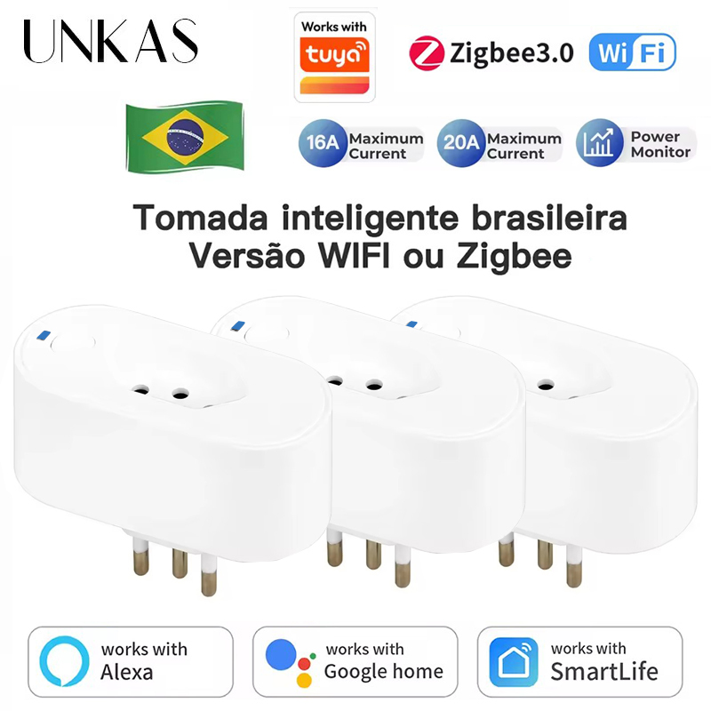 UNKASはTuyaブラジルプラグWIFIまたはZigbee - Smart Home Or Smart Home のレビューと価格