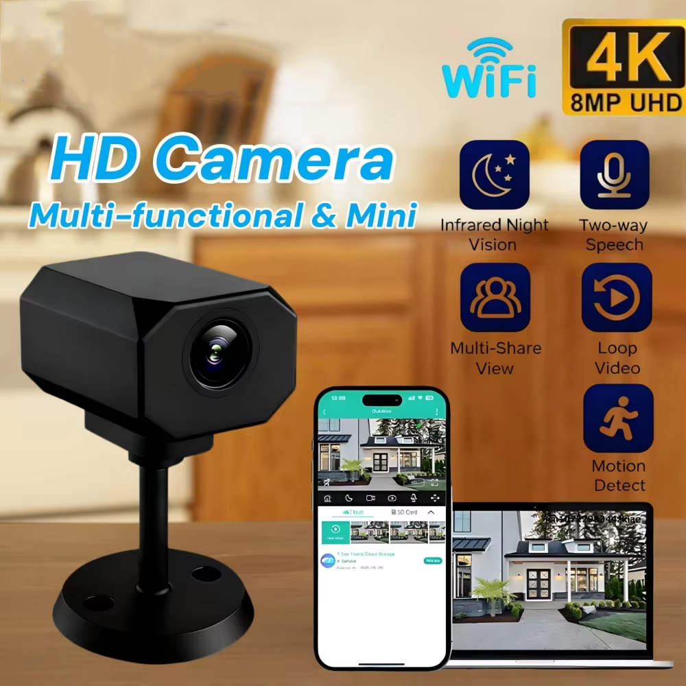 4K HD WiFi セキュリティカメラ 家庭用 ミニ スマ - Smart Home Furniture のレビューと価格