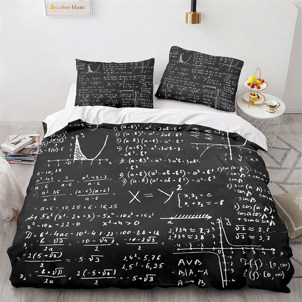 現代布団カバーセット学校天才スマート学生数学幾何学科学数式画 - Smart Home Decor のレビューと価格