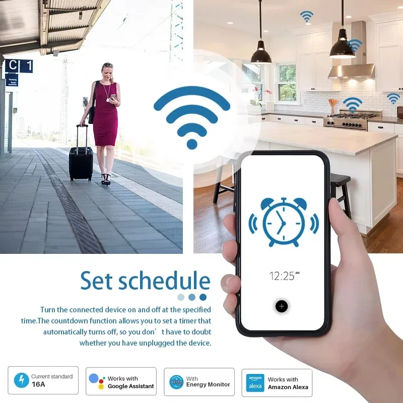 WiFiまたはZigbee 3.0 EUスマートプラグパワー - Smart Home Or Smart Home のレビューと価格