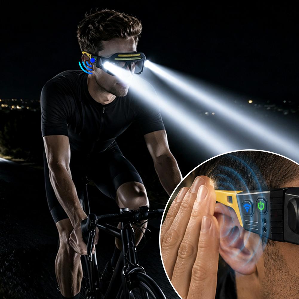 XTE グラス型ヘッドランプ 充電式 COB デュアルライト - Motion Sensor Light のレビューと価格