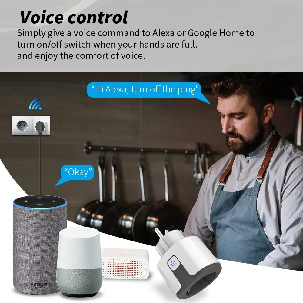 WiFi EUスマートソケットプラグ、Tuyaアプリ対応、コ - Smart Home Proxmox のレビューと価格