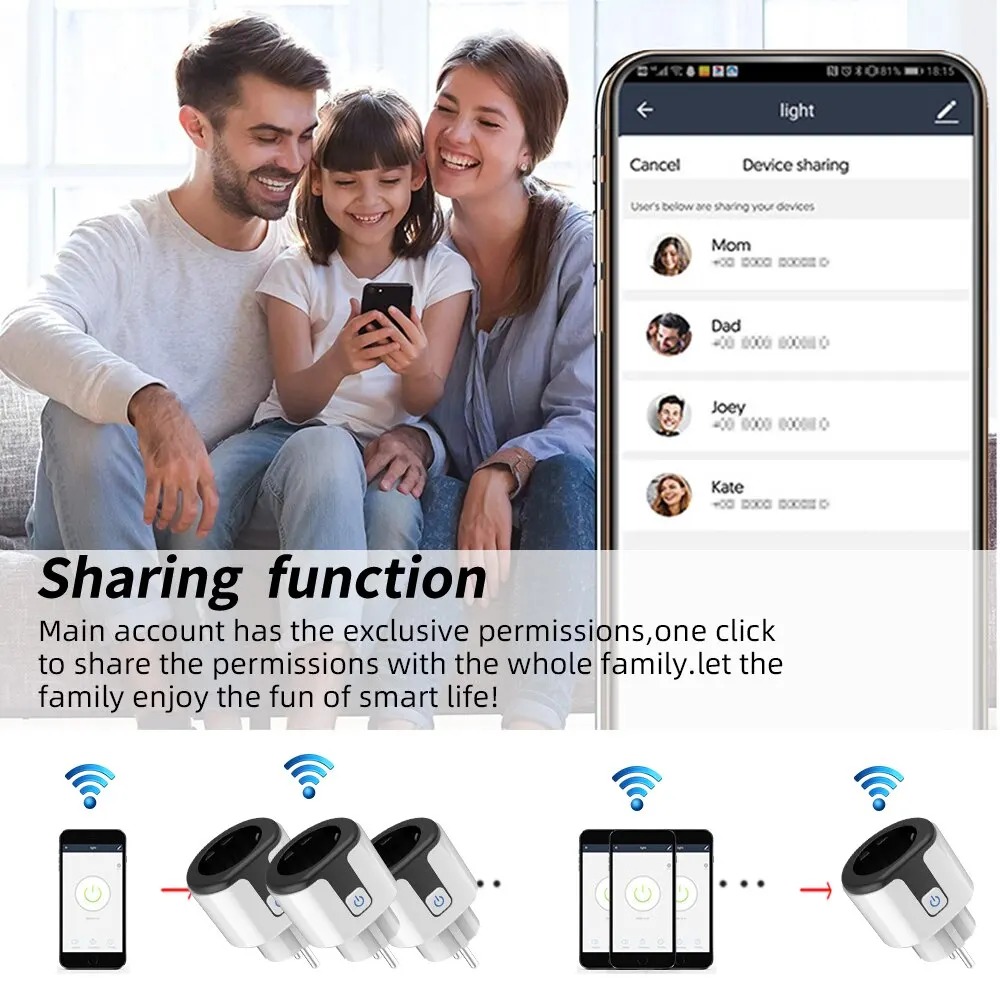 WiFi EUスマートソケットプラグ、Tuyaアプリ対応、コ - Smart Home Proxmox のレビューと価格