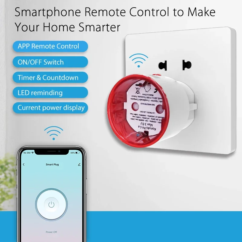 Tuya WiFi スマートプラグソケット EU 電力監視機 - Smart Home Proxmox のレビューと価格