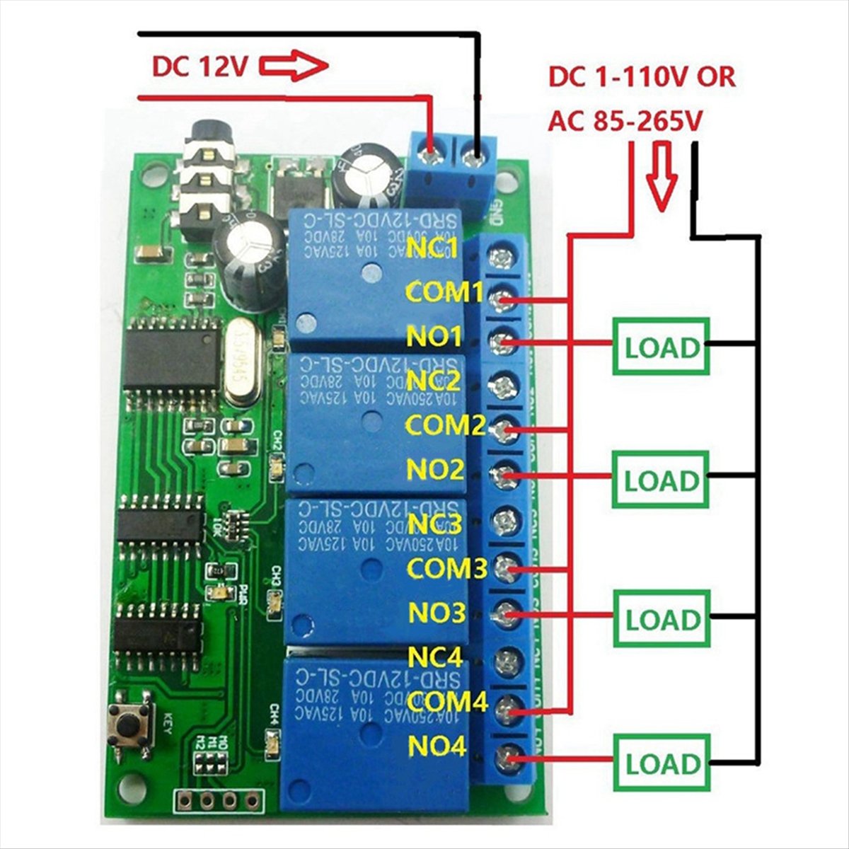 4チャンネルリレーDTMFトーン信号デコーダー、リモートコン - Smart Home With Plc のレビューと価格