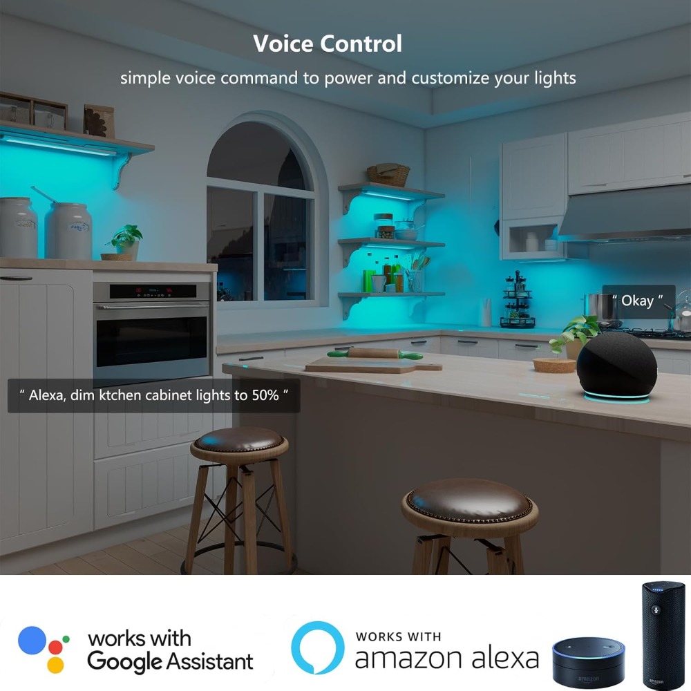 DC12V RGB カラーアンダーキャビネットライト Zig - Alexa Compatible Bulb のレビューと価格