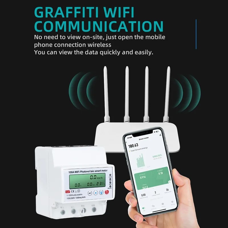 4P 1-100A WiFi太陽光発電スマートメーター 1P - Smart Home Certification のレビューと価格
