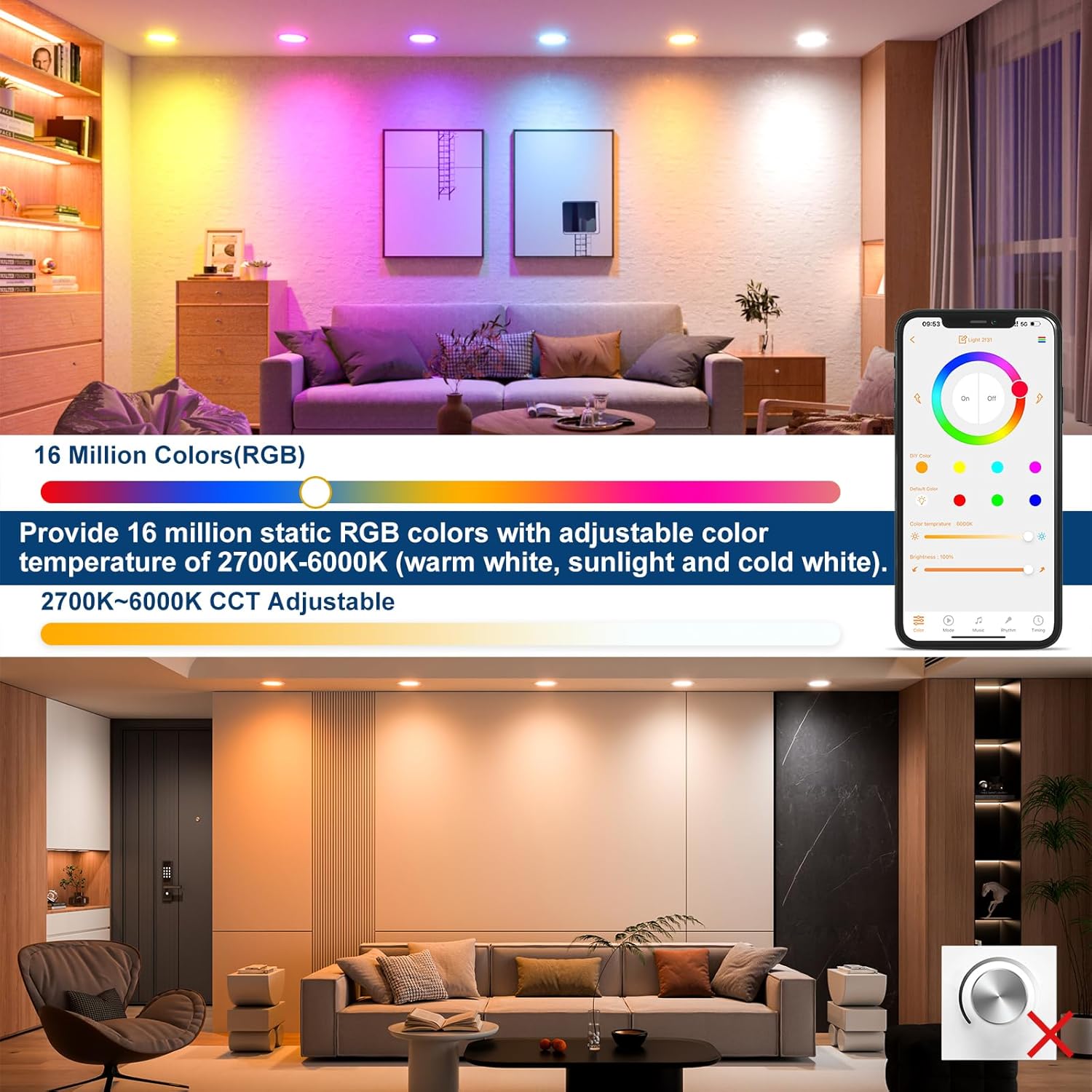 1-10個入り 10W スマートLEDダウンライト Blue - Alexa Compatible Bulb のレビューと価格
