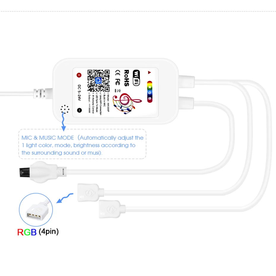 Tuya WiFiスマートLEDコントローラー 4ピンRGB - Alexa Compatible Bulb のレビューと価格