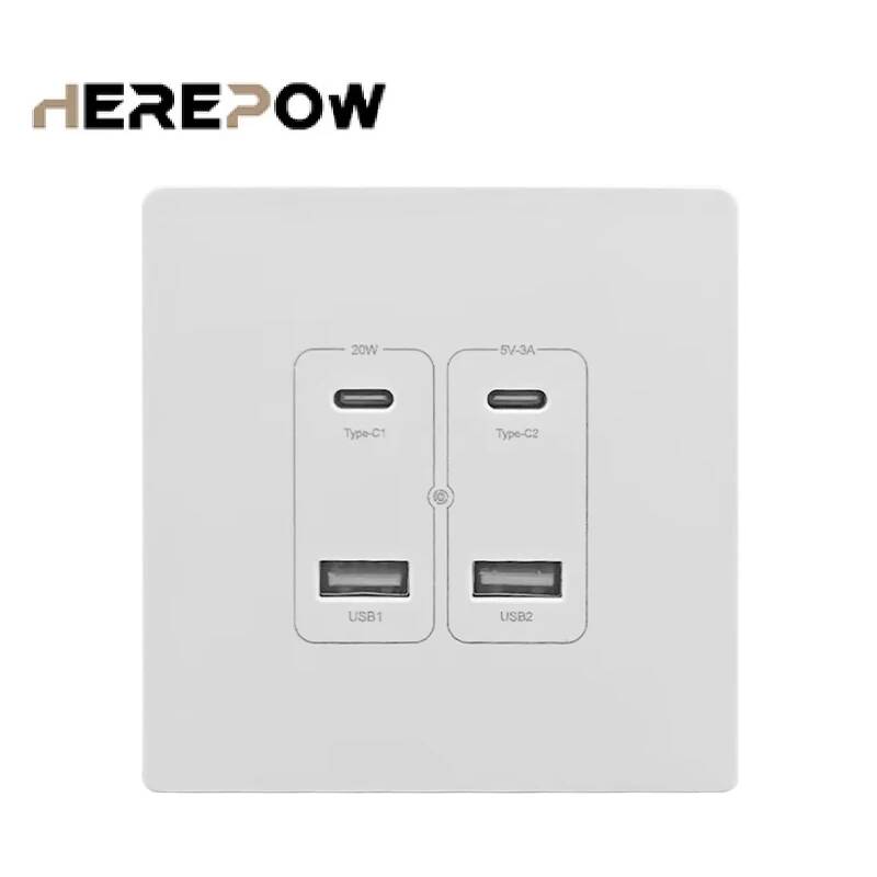 Herepow 壁面電源ソケット デュアル USB Type - Smart Home Or Smart Home のレビューと価格