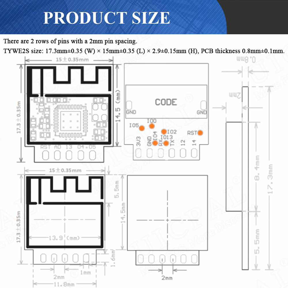 ESP-02S シリアルワイヤレス 2.4 グラム Wifi - Smart Home Esp8266 のレビューと価格