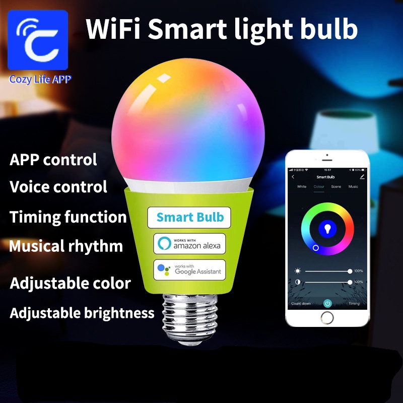 Sixwgh-e27スマート電球,9w,wifi,rgb,ラ - Alexa Compatible Bulb のレビューと価格