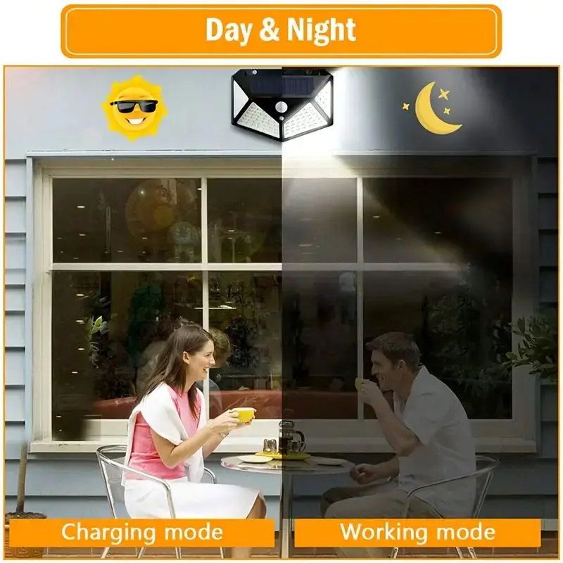 100LED屋外ソーラーガーデンライト、屋外モーションセンサ - Motion Sensor Light のレビューと価格