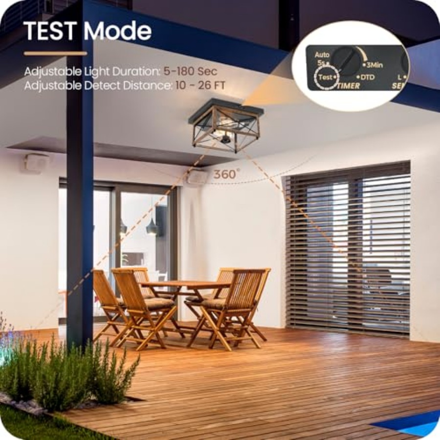 モーションセンサー付き屋外シーリングライト、屋外用フラッシュ - Motion Sensor Light のレビューと価格