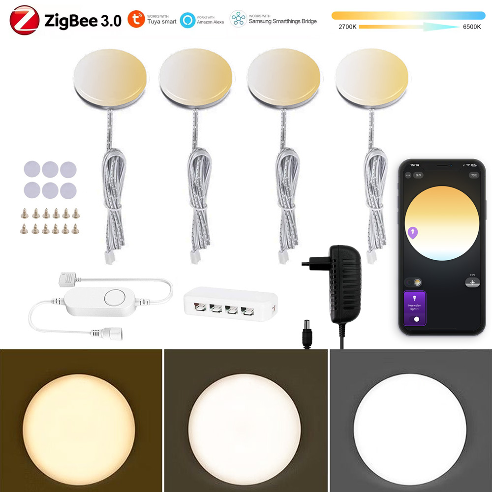 Zigbee 3.0対応 丸型デュアルホワイトLEDアンダー - Alexa Compatible Bulb のレビューと価格