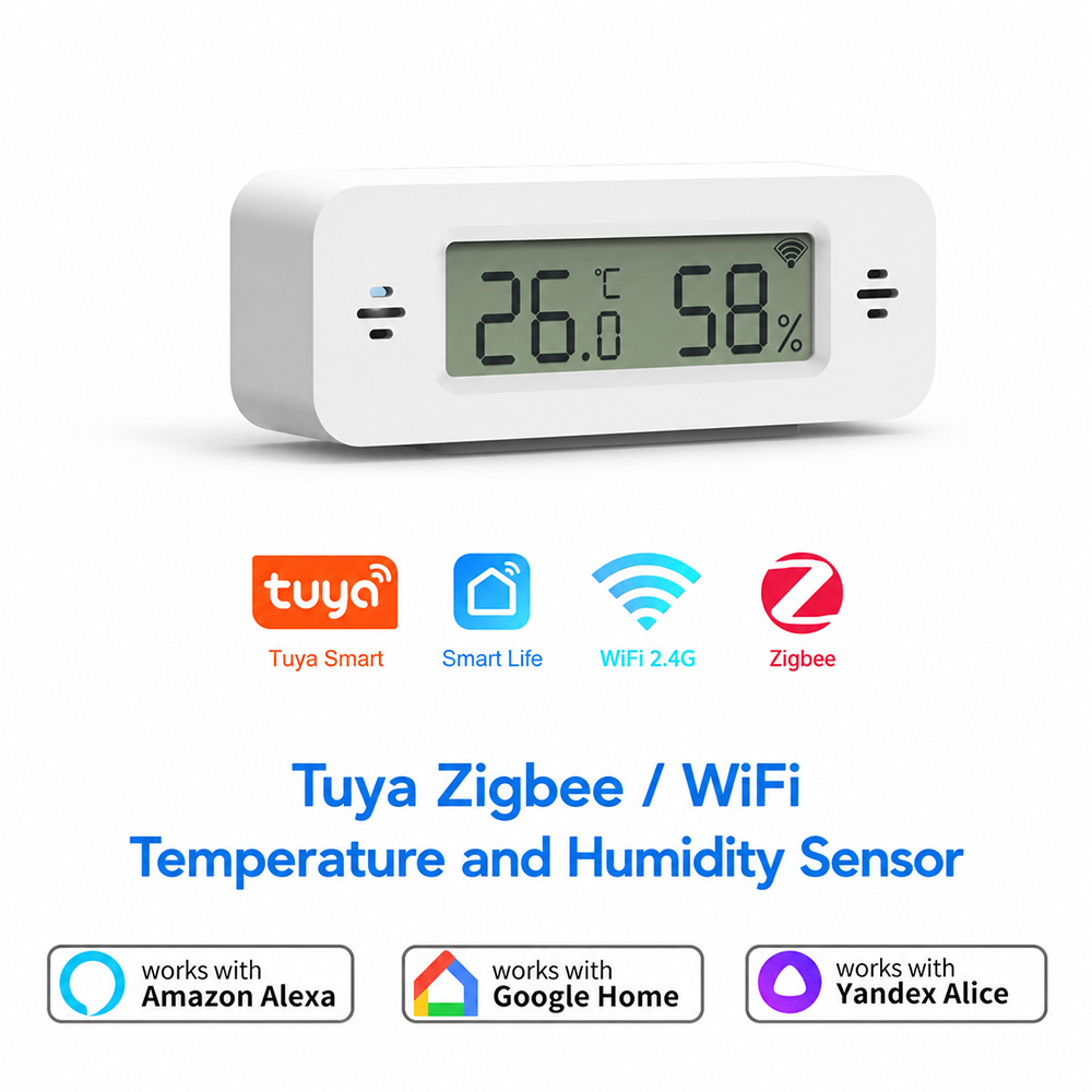 Tuya Zigbee WiFi ミニ温度&湿度センサー ス - Smart Home Simple のレビューと価格
